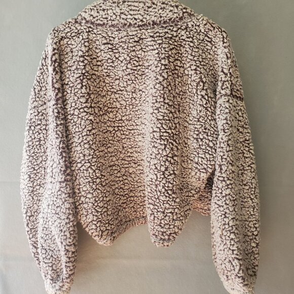 Express One Eleven Faux Fur Jacket Womens Size Small Cozy Sherpa Zip Up - Picture 8 of 9